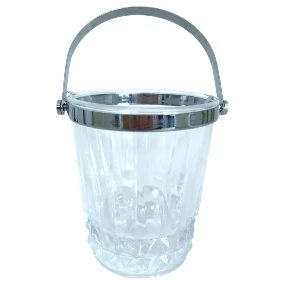 VTG Cristal d’Arques Durand Tuilleries Villandry Glass Ice Bucket‎ Handle France